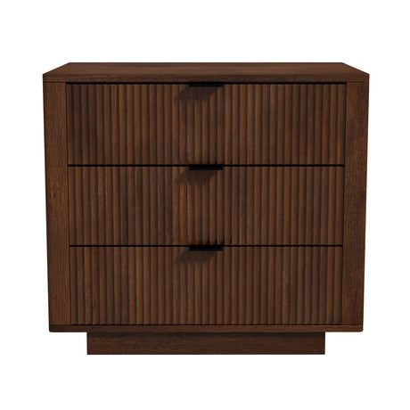 Lola Walnut Nightstand 3-Drawer from Midinmod - Luna Furniture