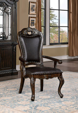 Lombardy Walnut/Dark Brown Arm Chair from Furniture of America - Luna Furniture