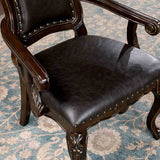 Lombardy Walnut/Dark Brown Arm Chair from Furniture of America - Luna Furniture