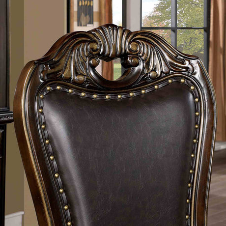 Lombardy Walnut/Dark Brown Arm Chair from Furniture of America - Luna Furniture