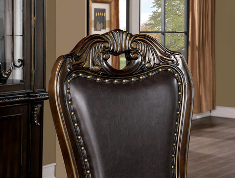 Lombardy Walnut/Dark Brown Side Chair from Furniture of America - Luna Furniture