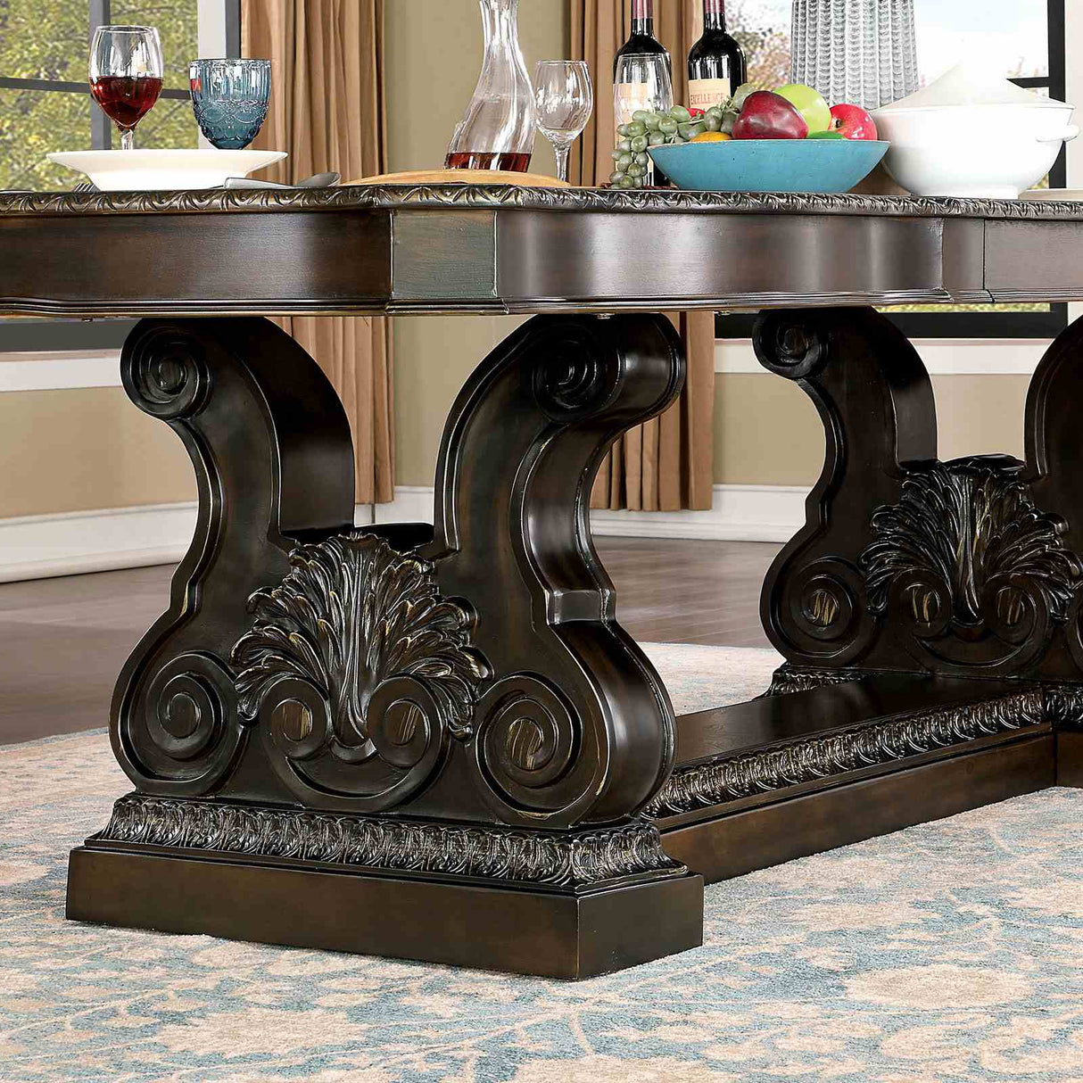 Lombardy Walnut Dining Table from Furniture of America - Luna Furniture
