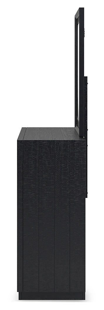 Londer Black Dresser and Mirror from Ashley - Luna Furniture