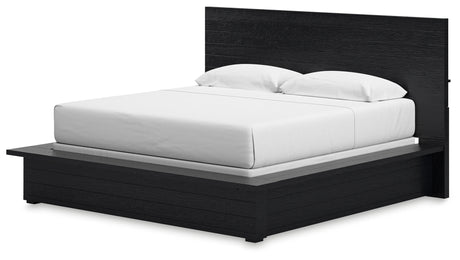 Londer Black King Panel Bed from Ashley - Luna Furniture