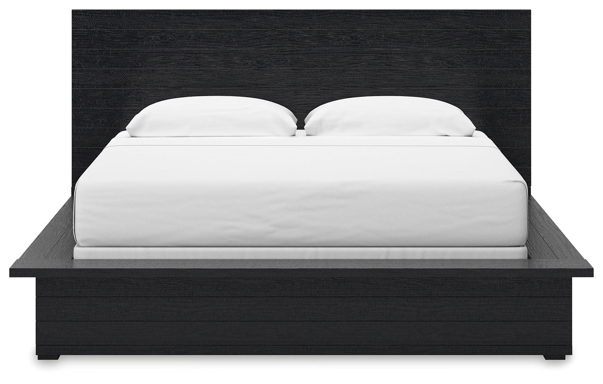 Londer Black King Panel Bed from Ashley - Luna Furniture