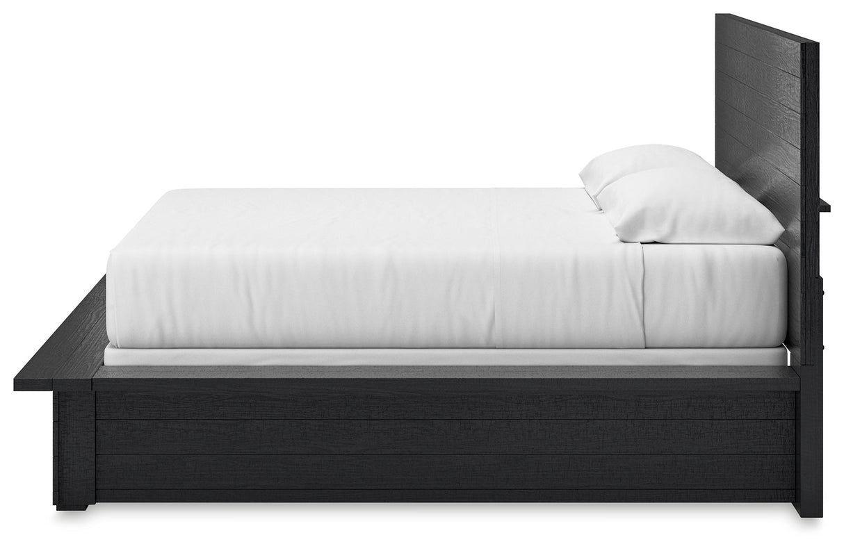 Londer Black King Panel Bed from Ashley - Luna Furniture