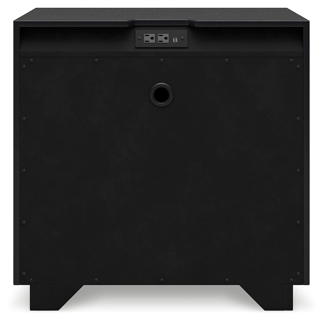 Londer Black Nightstand from Ashley - Luna Furniture