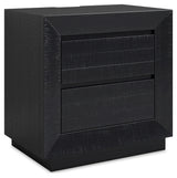 Londer King Panel Bed with Mirrored Dresser and 2 Nightstands in Black from Ashley - Luna Furniture