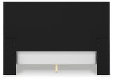 Londer Queen Panel Bed with Mirrored Dresser and 2 Nightstands in Black from Ashley - Luna Furniture