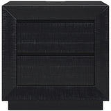 Londer Queen Panel Bed with Mirrored Dresser and 2 Nightstands in Black from Ashley - Luna Furniture