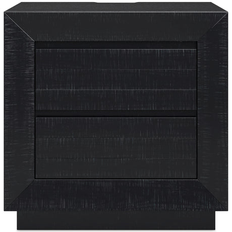 Londer Queen Panel Bed with Mirrored Dresser and 2 Nightstands in Black from Ashley - Luna Furniture