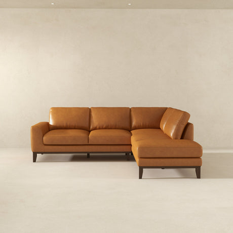 London Tan Leather Right Facing Sectional from Ashcroft Furniture - Luna Furniture