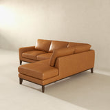 London Tan Leather Right Facing Sectional from Ashcroft Furniture - Luna Furniture