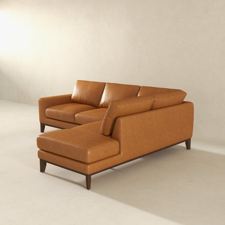 London Tan Leather Right Facing Sectional from Ashcroft Furniture - Luna Furniture