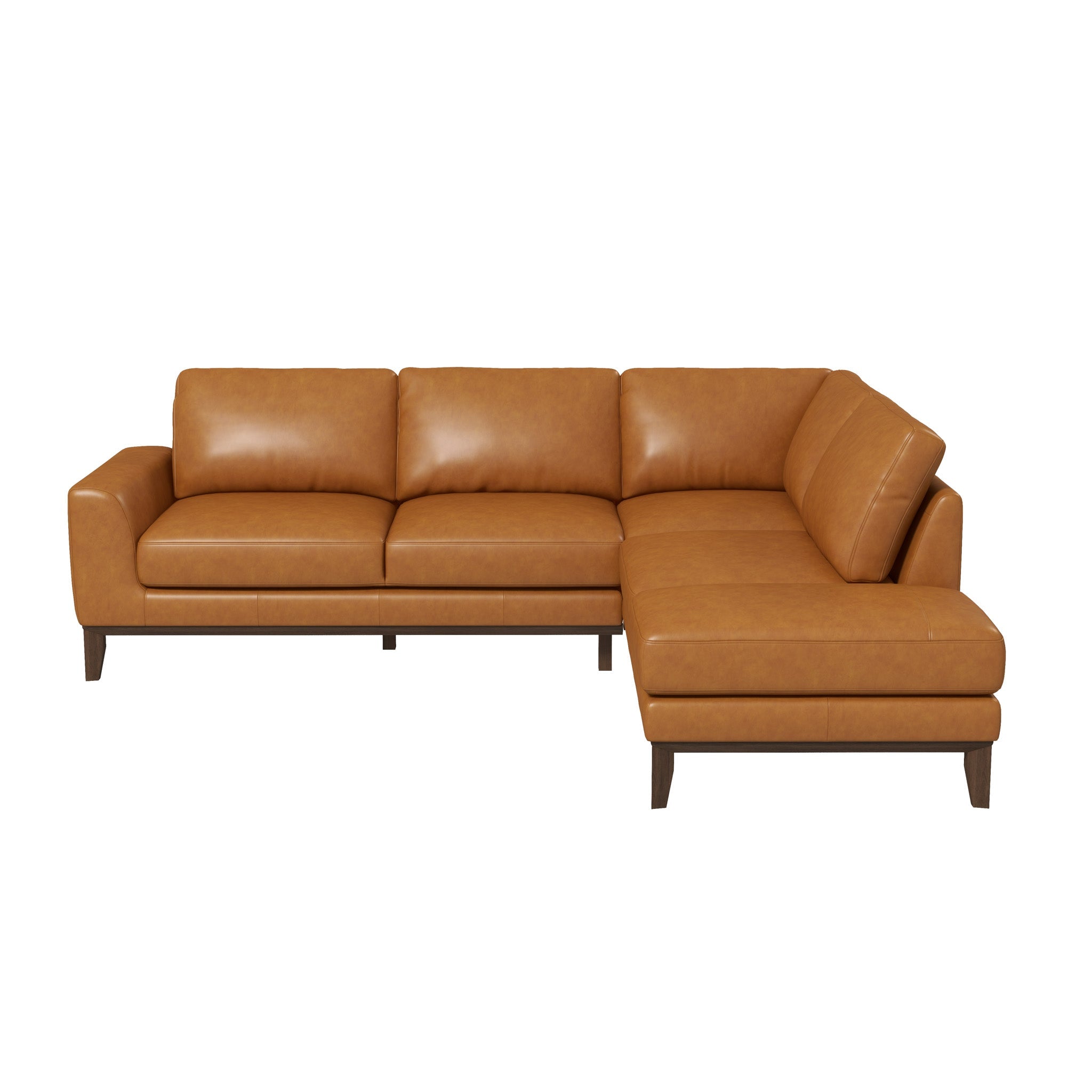London Tan Leather Right Facing Sectional from Ashcroft Furniture - Luna Furniture