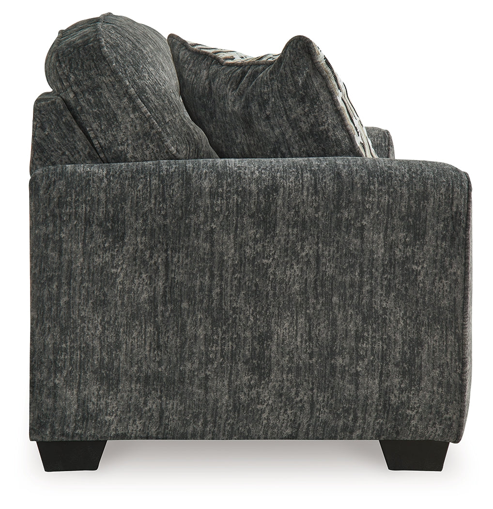 Lonoke Gunmetal 2 Loveseats, Oversized Chair and Ottoman from Ashley Furniture - Luna Furniture