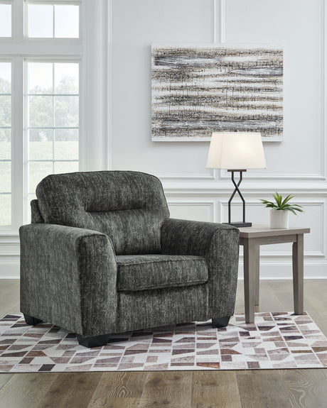 Lonoke Gunmetal 2 Loveseats, Oversized Chair and Ottoman from Ashley - Luna Furniture