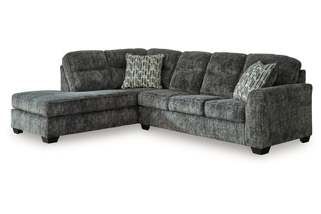 Lonoke Gunmetal 2-Piece LAF Chaise Sectional from Ashley - Luna Furniture