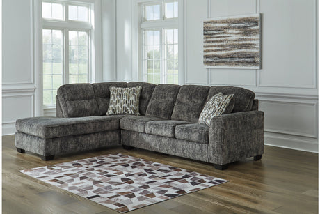 Lonoke Gunmetal 2-Piece LAF Chaise Sectional from Ashley - Luna Furniture