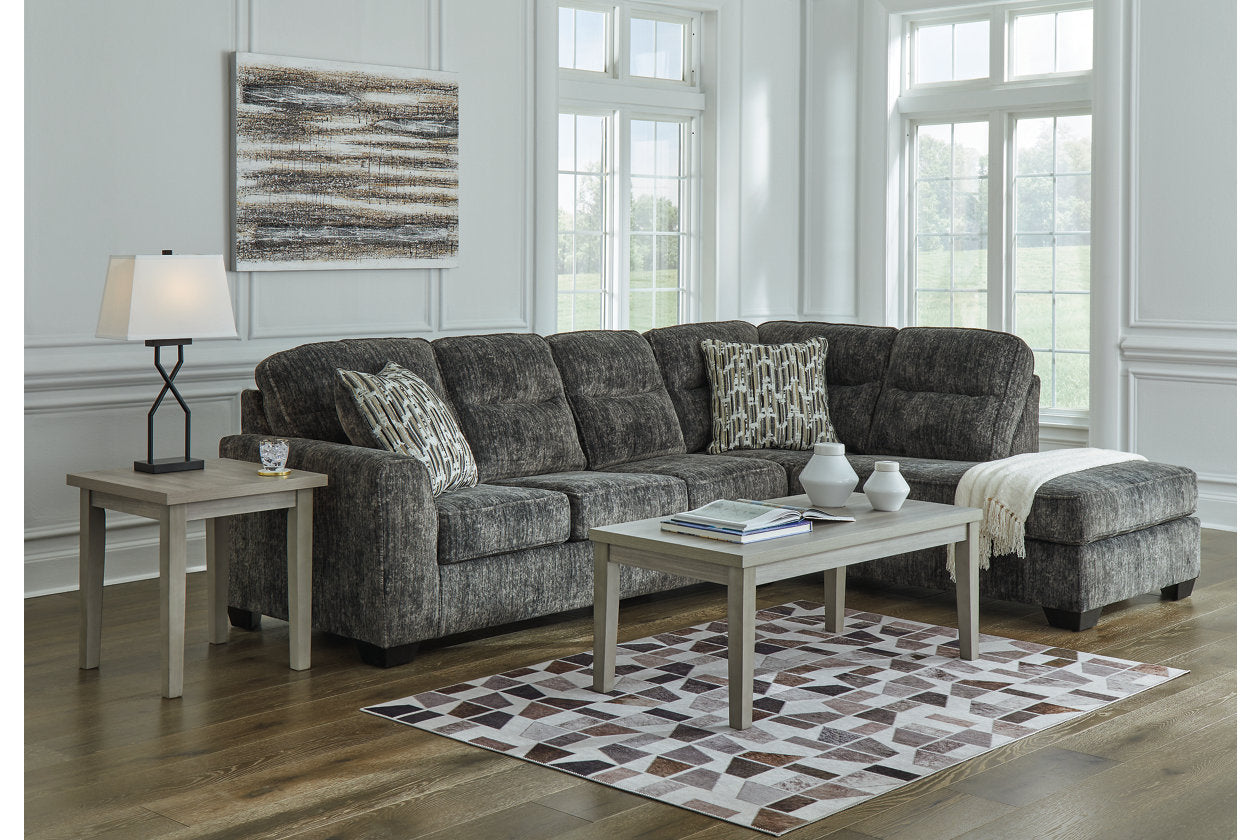 Lonoke Gunmetal 2-Piece Sectional with Chaise 50504S2 – Luna Furniture