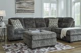 Lonoke Gunmetal 2-Piece Sectional with Ottoman from Ashley - Luna Furniture