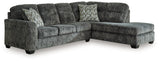 Lonoke Gunmetal 2-Piece Sectional with Ottoman from Ashley - Luna Furniture