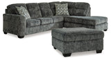 Lonoke Gunmetal 2-Piece Sectional with Ottoman from Ashley - Luna Furniture