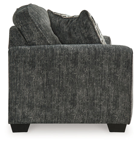 Lonoke Gunmetal Loveseat, Oversized Chair and Ottoman from Ashley - Luna Furniture