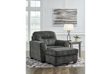 Lonoke Gunmetal Oversized Chair and Ottoman from Ashley Furniture - Luna Furniture