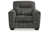 Lonoke Gunmetal Oversized Chair and Ottoman from Ashley Furniture - Luna Furniture