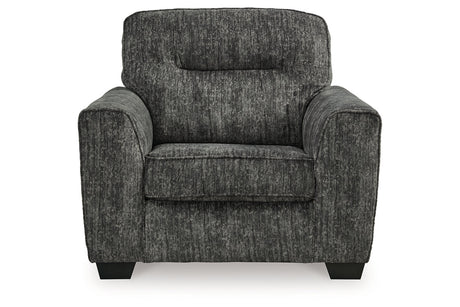 Lonoke Gunmetal Oversized Chair and Ottoman from Ashley - Luna Furniture