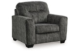 Lonoke Gunmetal Oversized Chair and Ottoman from Ashley Furniture - Luna Furniture