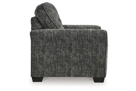 Lonoke Gunmetal Oversized Chair and Ottoman from Ashley - Luna Furniture