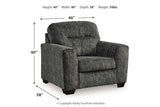 Lonoke Gunmetal Oversized Chair and Ottoman from Ashley Furniture - Luna Furniture
