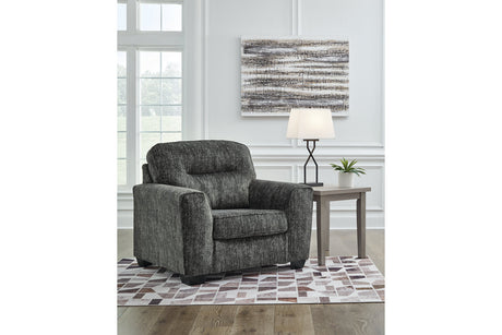 Lonoke Gunmetal Oversized Chair and Ottoman from Ashley - Luna Furniture