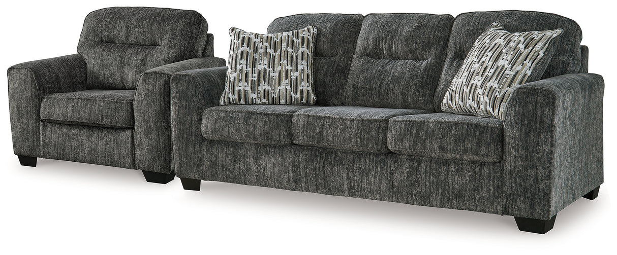 Lonoke Gunmetal Sofa and Oversized Chair from Ashley - Luna Furniture