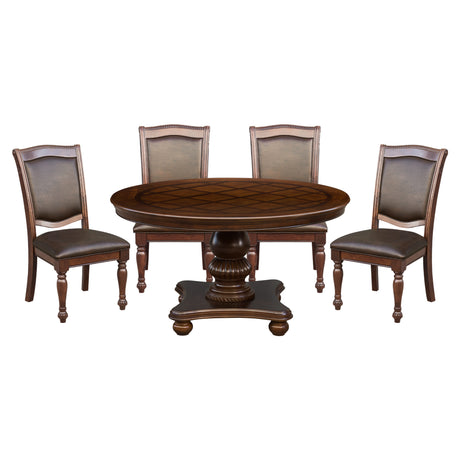 Lordsburg Brown Chery 5-Piece 54" Round Dining Set from Homelegance - Luna Furniture