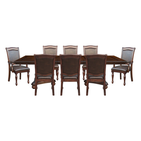 Lordsburg Brown Chery 9-Piece 103" Double Pedestal Extendable Dining Set from Homelegance - Luna Furniture