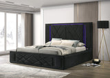 Lorenzo Black LED King Storage Platform Bed from Happy Homes - Luna Furniture