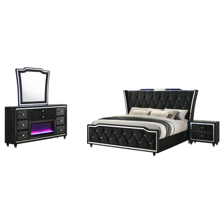 Lorient Black 4-Piece Queen Bedroom Set from Coaster - Luna Furniture