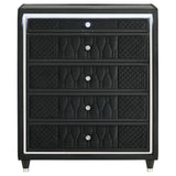 Lorient Black 5-Drawer LED Chest from Coaster - Luna Furniture