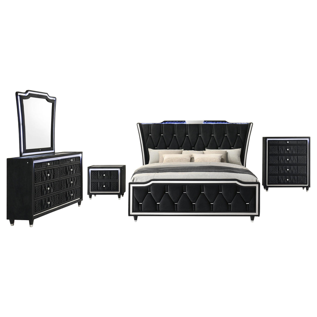 Lorient Black 5-Piece Eastern King Bedroom Set from Coaster - Luna Furniture