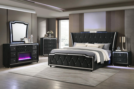 Lorient Black 5-Piece Eastern King Bedroom Set from Coaster - Luna Furniture