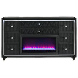 Lorient Black 8-Drawer LED Bedroom Flame Box Dresser from Coaster - Luna Furniture