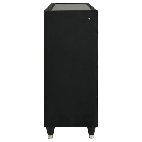 Lorient Black 8-Drawer LED Bedroom Flame Box Dresser from Coaster - Luna Furniture