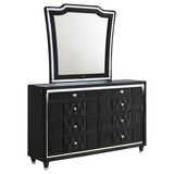 Lorient Black 8-Drawer LED Dresser with Mirror from Coaster - Luna Furniture