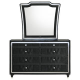Lorient Black 8-Drawer LED Dresser with Mirror from Coaster - Luna Furniture