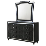 Lorient Black 8-Drawer LED Dresser with Mirror from Coaster - Luna Furniture