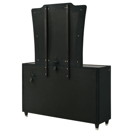 Lorient Black 8-Drawer LED Dresser with Mirror from Coaster - Luna Furniture