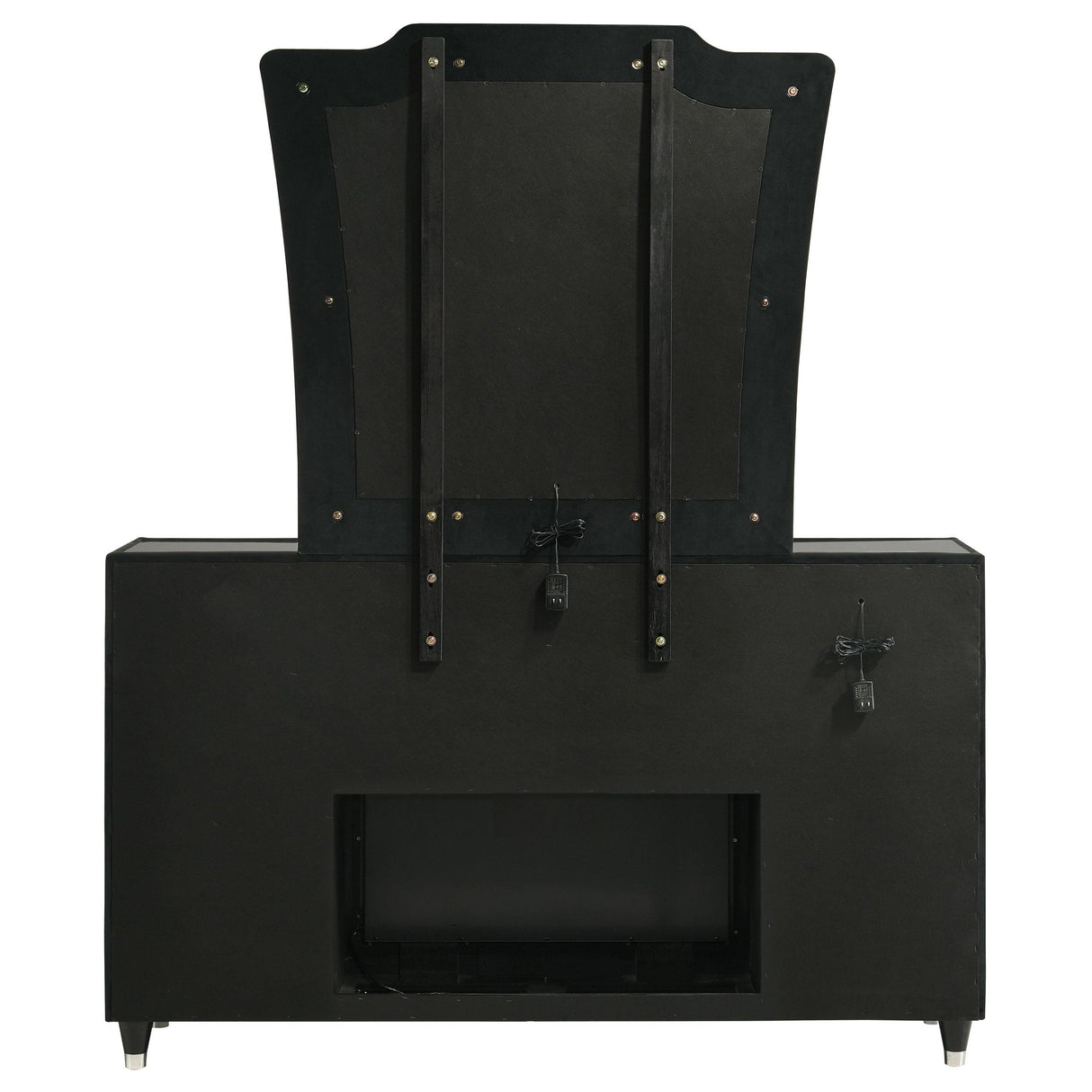 Lorient Black 8-Drawer LED Flame Box Dresser and Mirror from Coaster - Luna Furniture